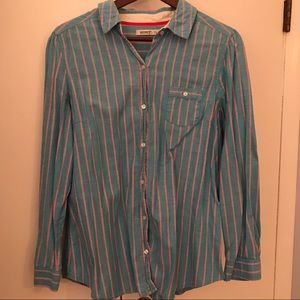 Old Navy Light Blue and Pink Stripe Button Down